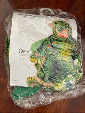 Underwraps Costumes Dragon Toddler Unisex Medium Green Yellow Plush Outfit